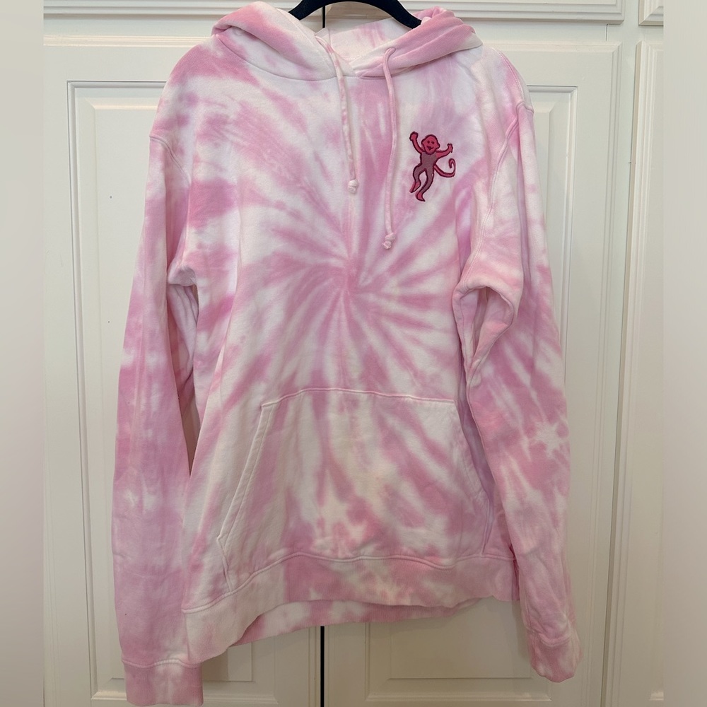 Roller Rabbit Pink Tie Dye Monkey Hoodie Size M